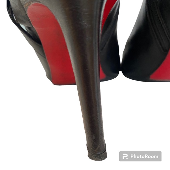 Christian Louboutin (resoled) heeled ankle booties Sz 37 1/2 - Picture 8 of 14